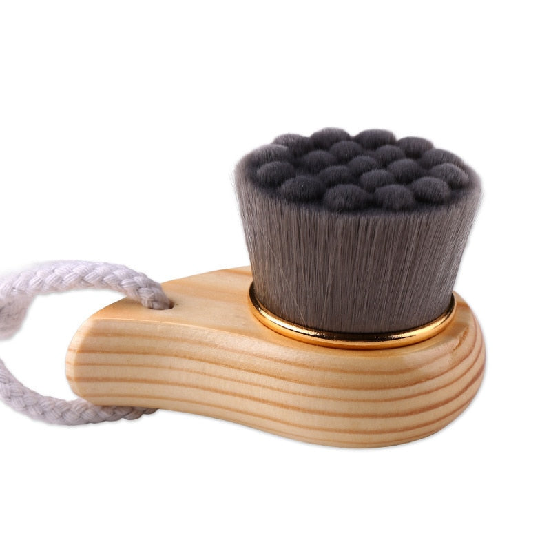 Wooden Soft Fiber Facial Cleansing Brush