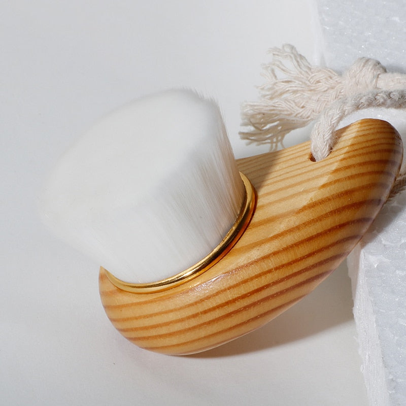 Wooden Soft Fiber Facial Cleansing Brush