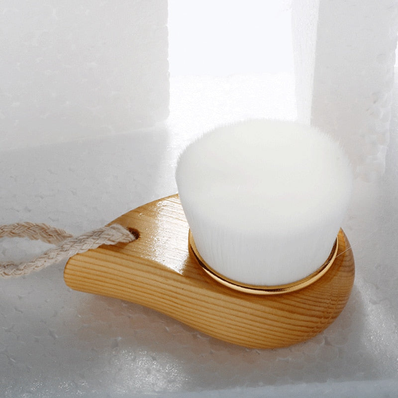 Wooden Soft Fiber Facial Cleansing Brush